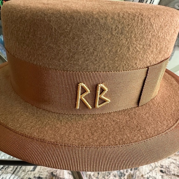 Pearls-embellished Canotier Hat Ruslan Baginskiy - Picture 2 of 5